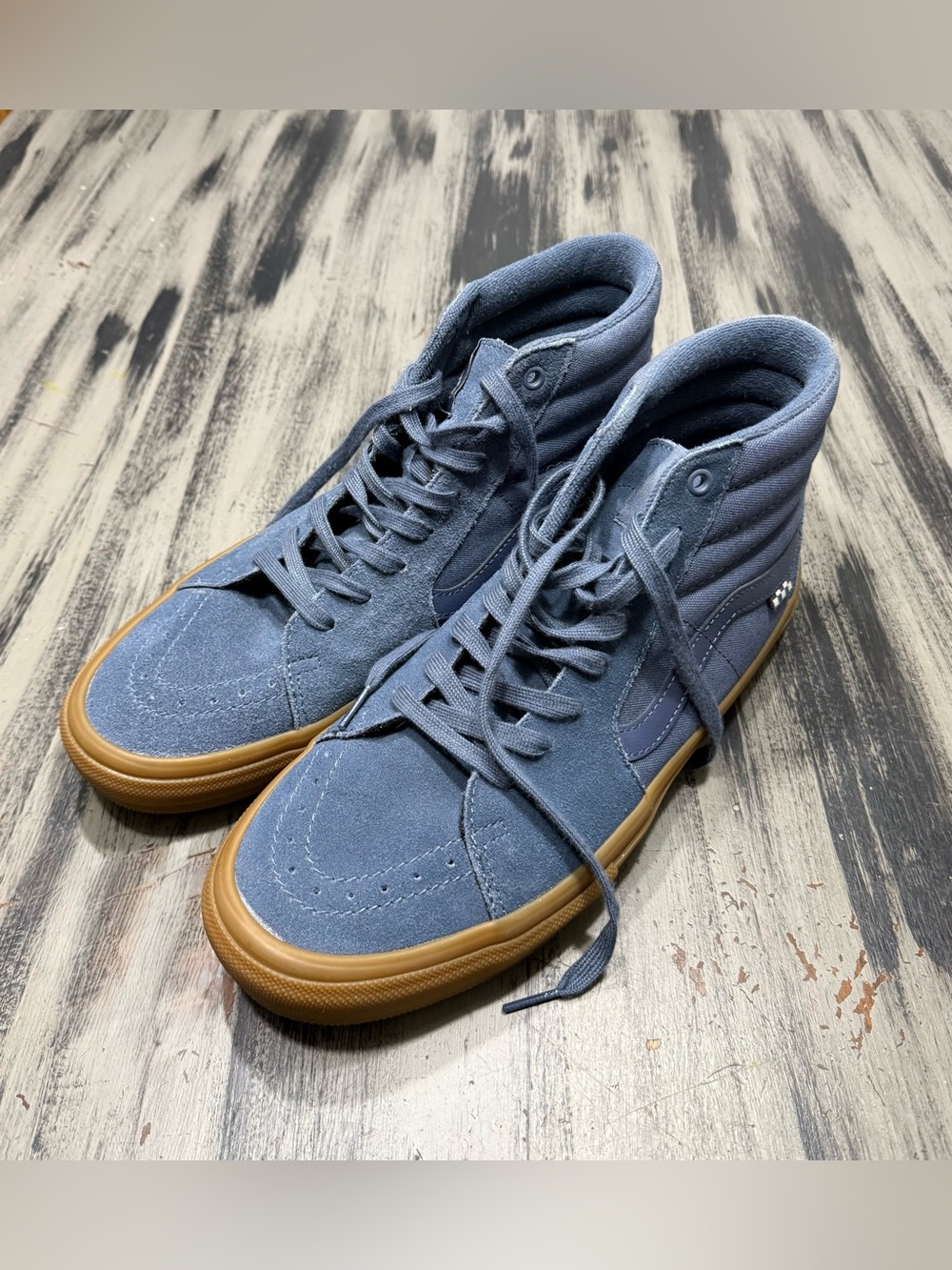 Vans Men's High-Top Suede Sneakers in Blue with Gum Sole Size 12 New!